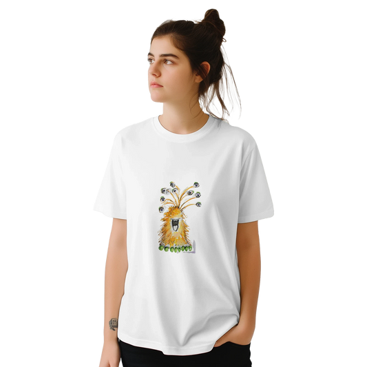 Classic Unisex Crewneck T-shirt with Orange Monster T-Shirt