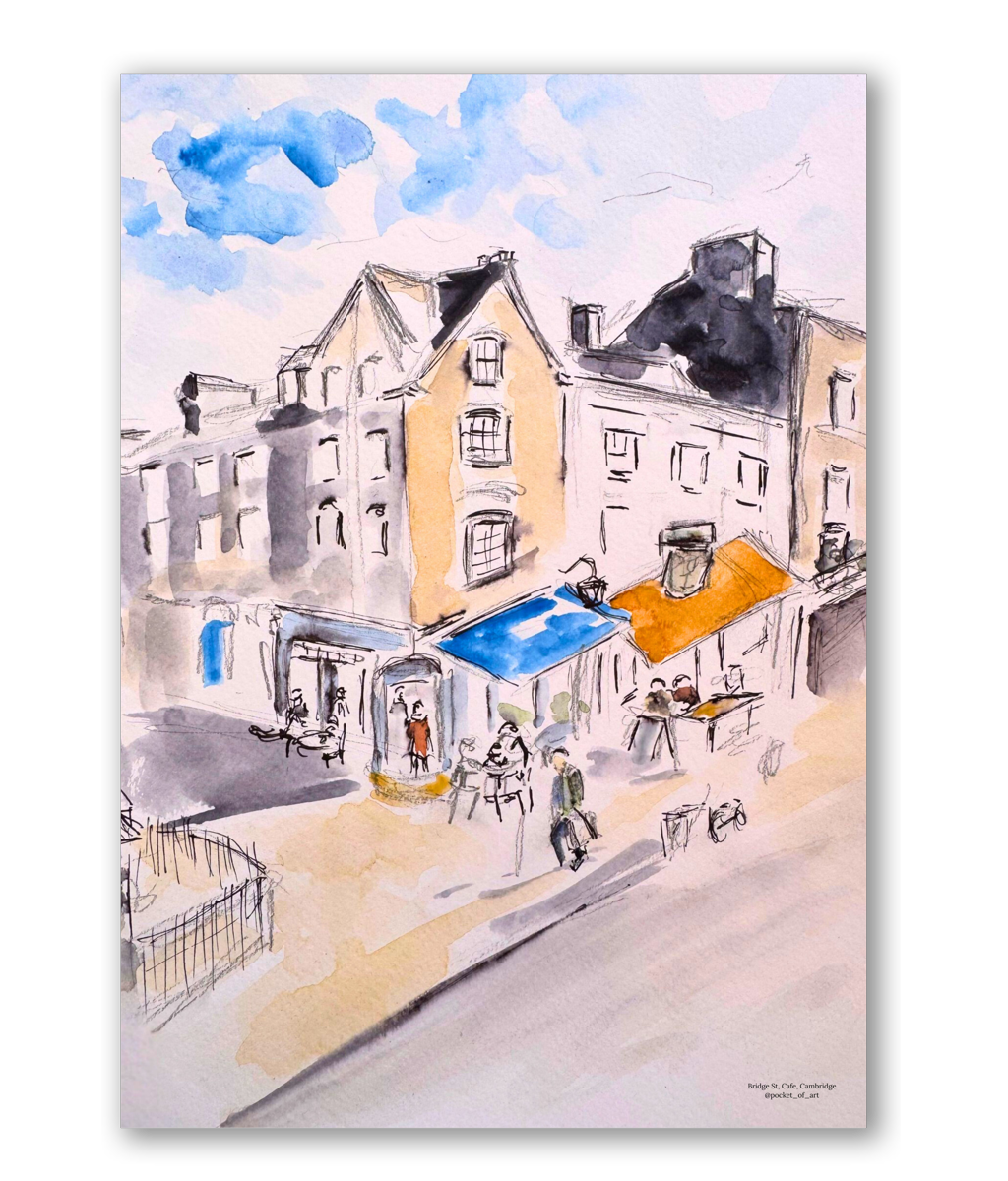 Fine art Lustre Poster Print - Bridge St Cafe, Cambridge Pocket of Art