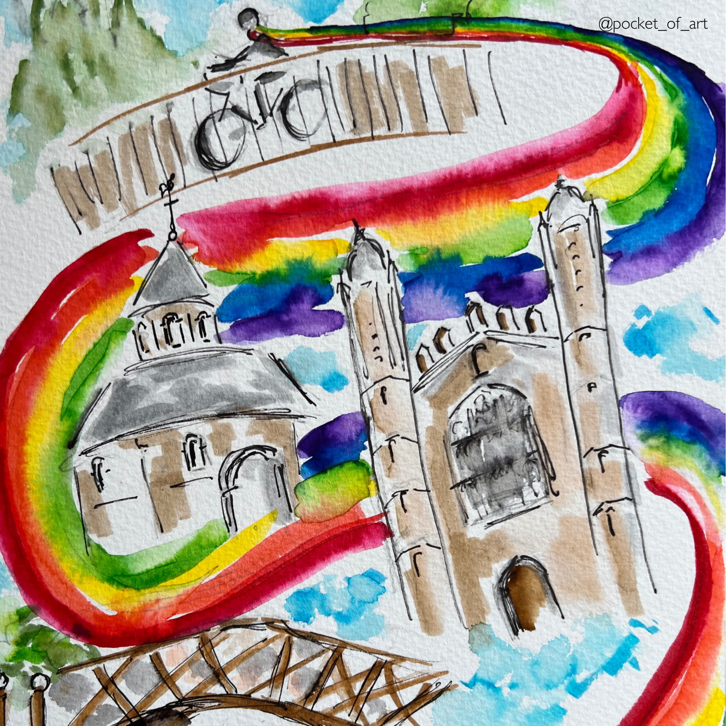 Artistic Coaster Cambridge Rainbow Pocket of Art