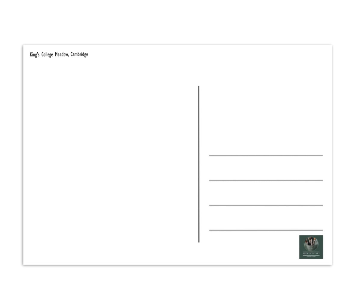 King's College Meadow, Cambridge Postcards x 10 Pocket of Art