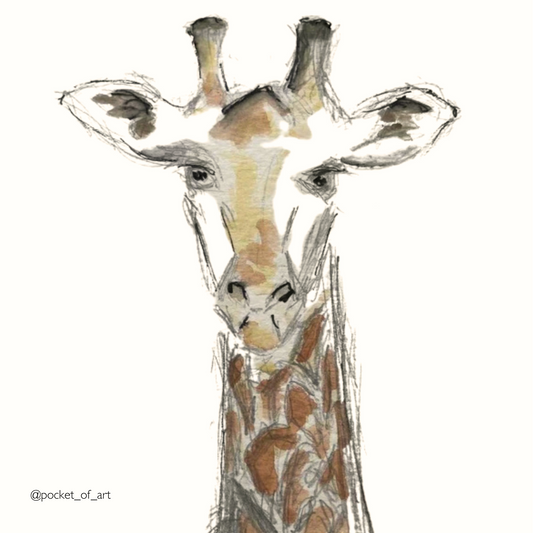 Artistic Coaster Set Giraffe - Pocket of Art