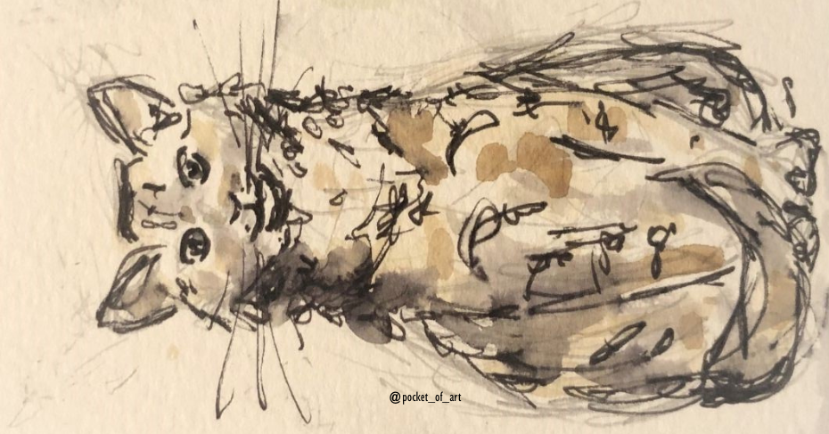 Petite Cat Keyring Pocket of Art