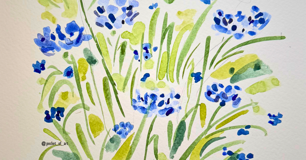 Cornflowers Keyring Pocket of Art