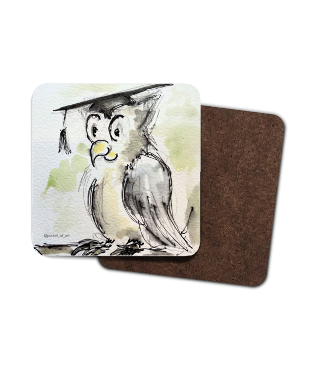 Artistic Coaster Owl Pocket of Art