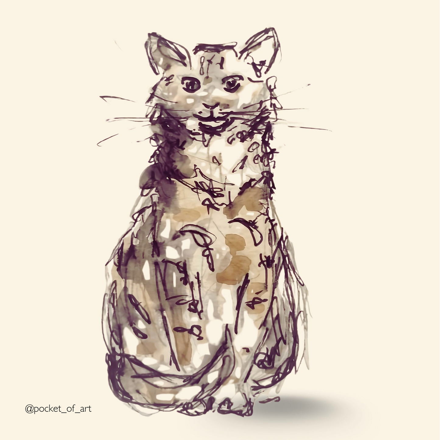 Artistic Coaster Petite Cat Pocket of Art