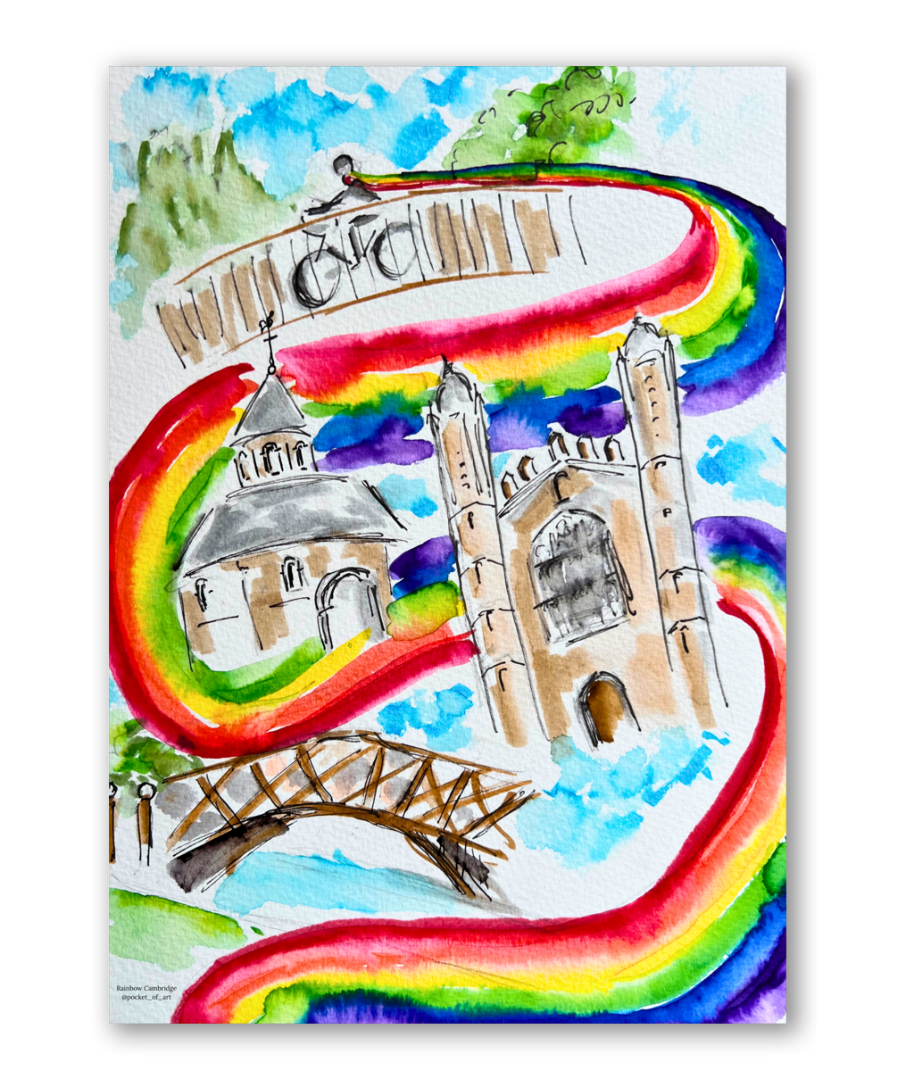 Fine art Lustre Poster Print - Cambridge Rainbow
