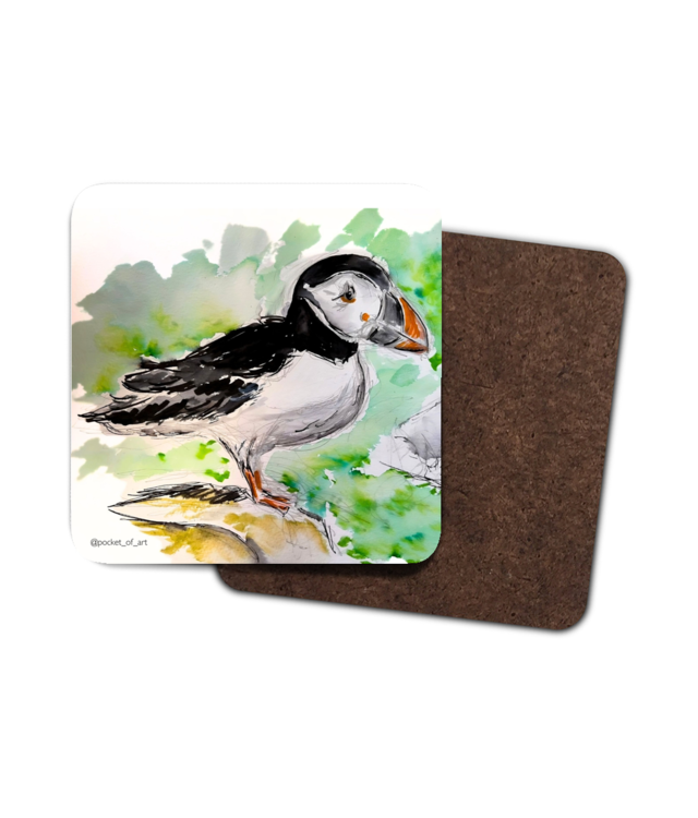 Artistic Coaster Puffin - Pocket of Art