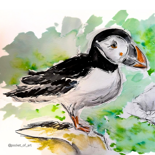 Artistic Coaster Puffin - Pocket of Art