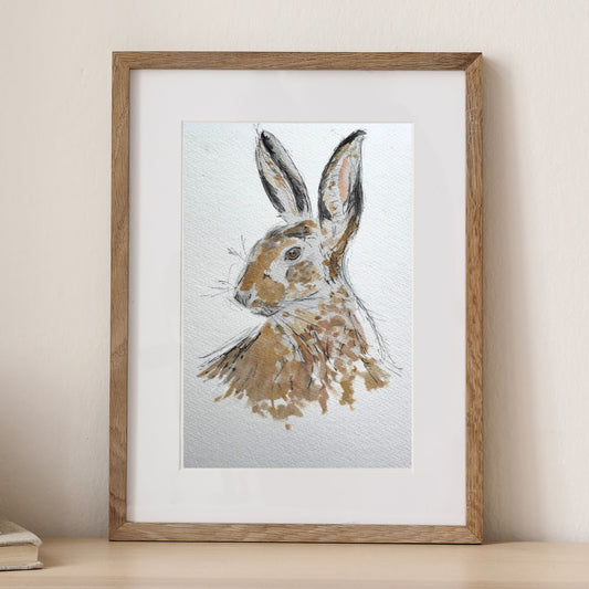Hare - black tipped ear - Pocket of Art
