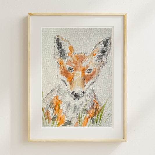 Fox watercolour artwork - Pocket of Art
