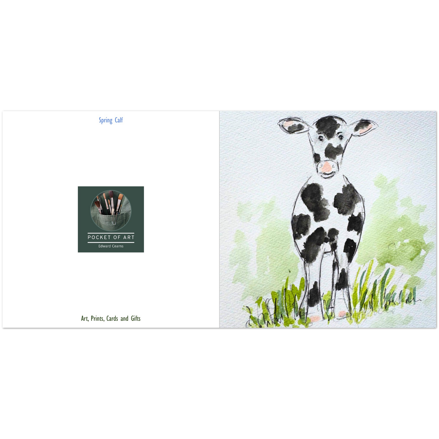 Spring Calf Greeting Cards (Pack of 10) with Envelopes