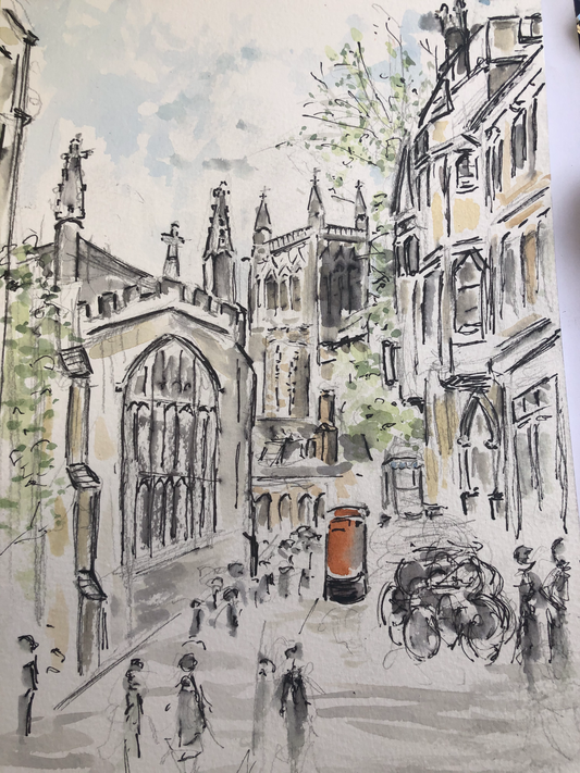 The red post box, Trinity Street, Cambridge