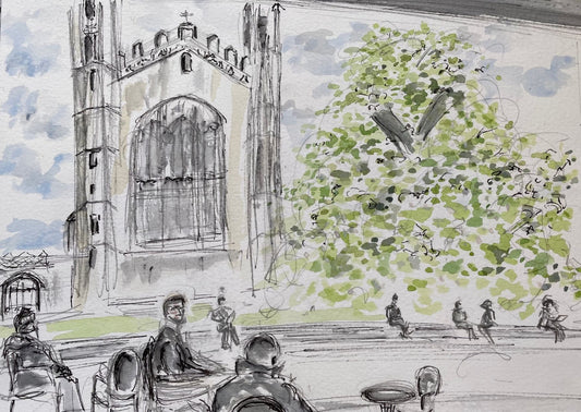 Watching the world go by - King's Parade, Cambridge