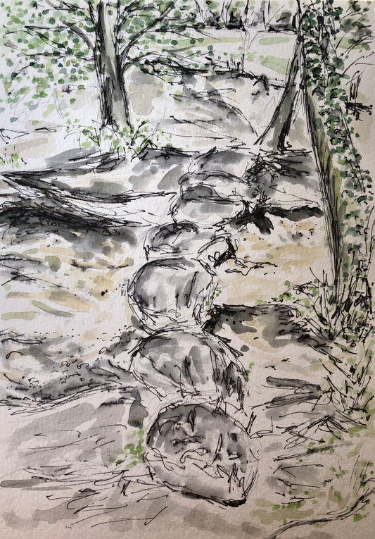 Stepping Stones - Pocket of Art Illustration