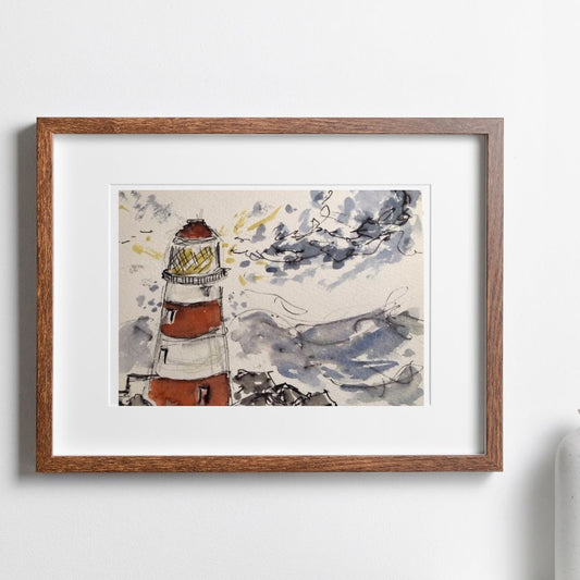 Lighthouse in stormy seas
