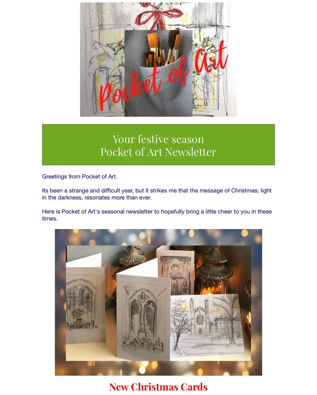 Seasonal News from Pocket of Art Pocket of Art