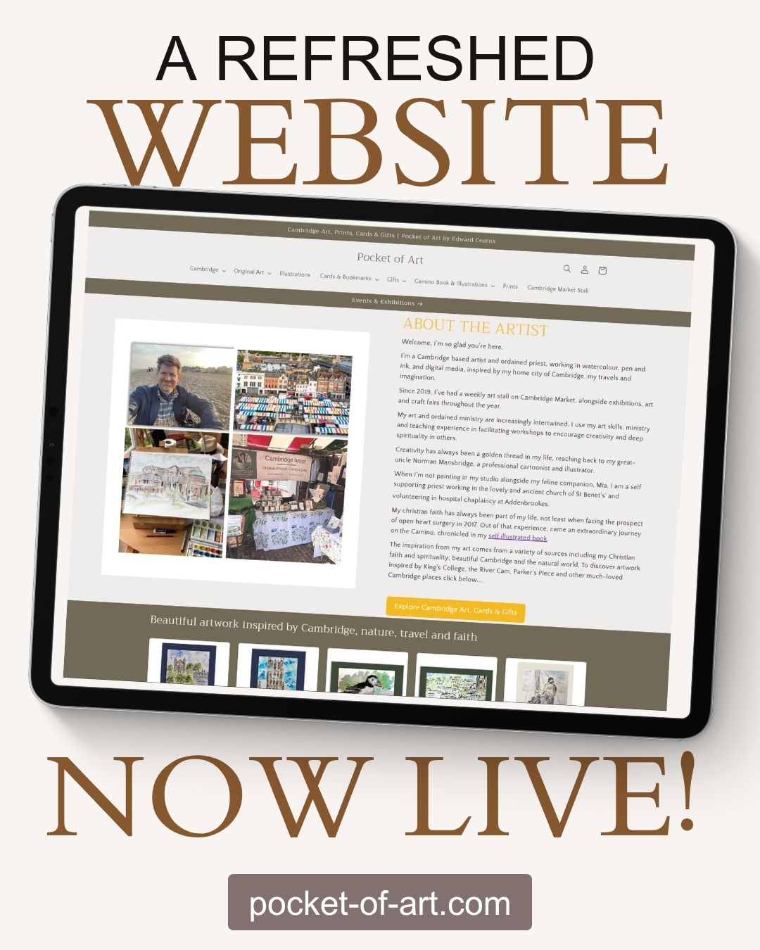 Updates and going live with refreshed website