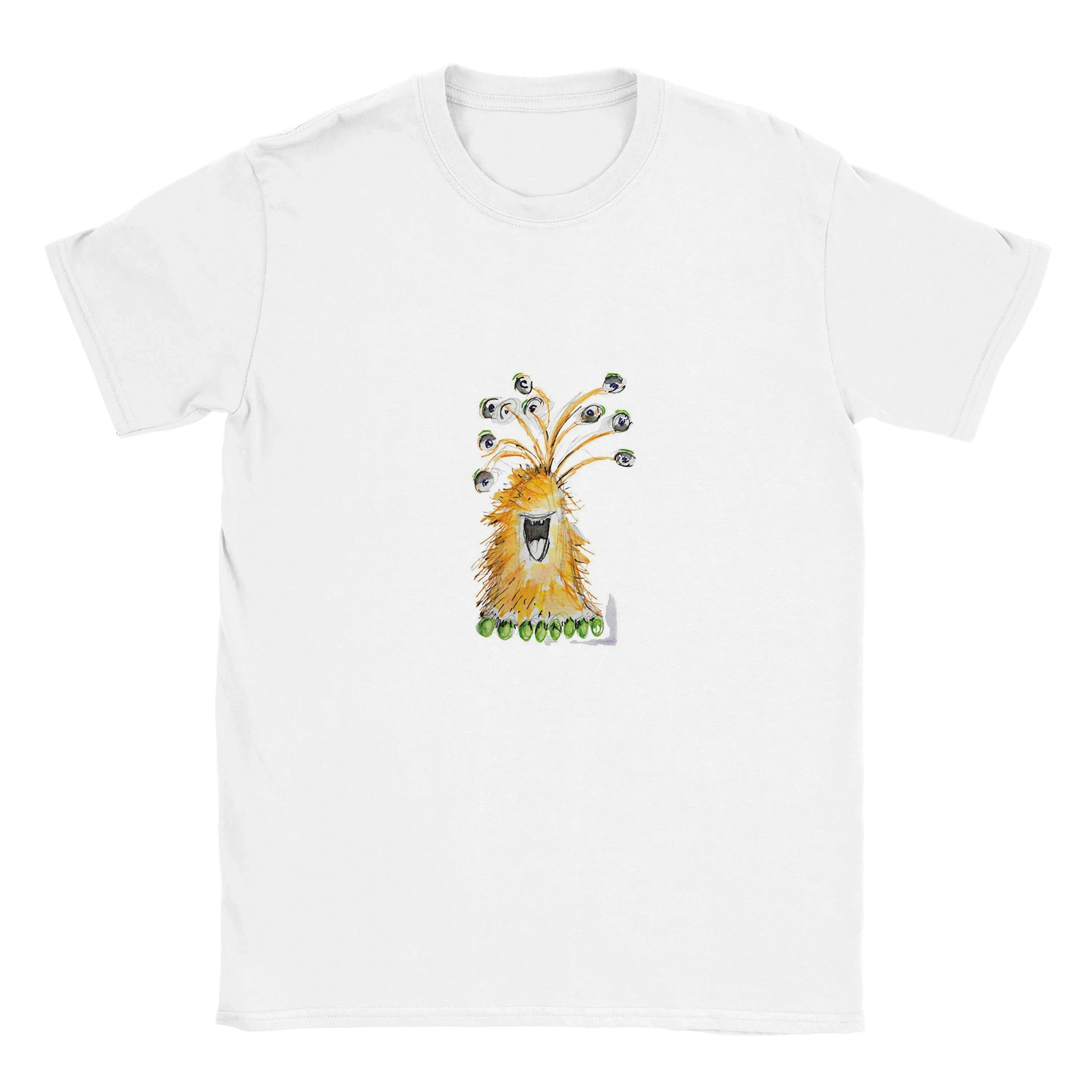 Classic Unisex Crewneck T-shirt with Orange Monster T-Shirt