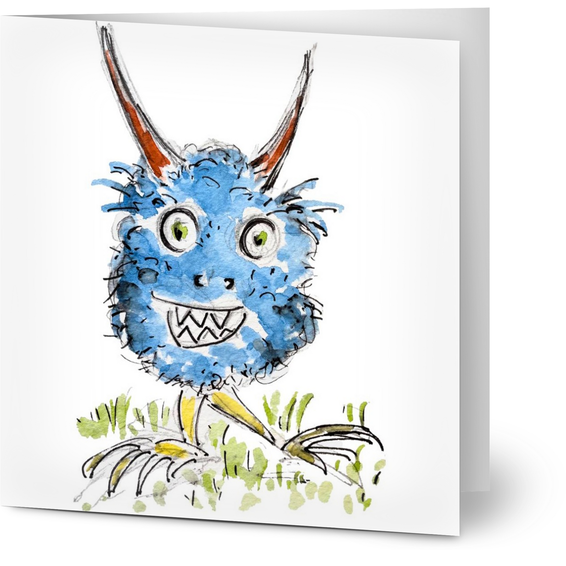 Monster Blue Greeting Cards (Pack of 10) with Envelopes
