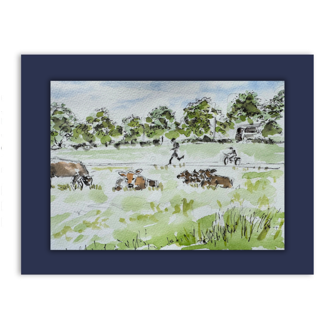 Midsummer Common, Cambridge watercolour