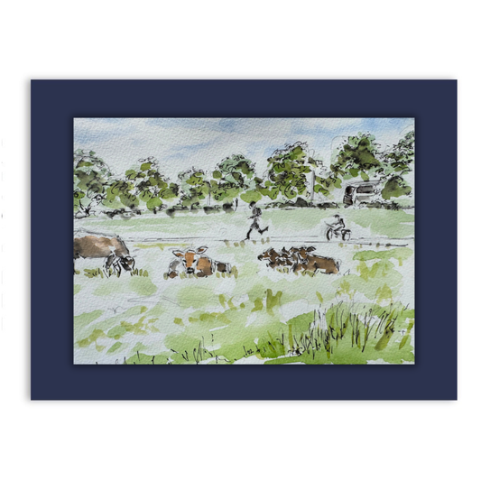 Midsummer Common, Cambridge watercolour