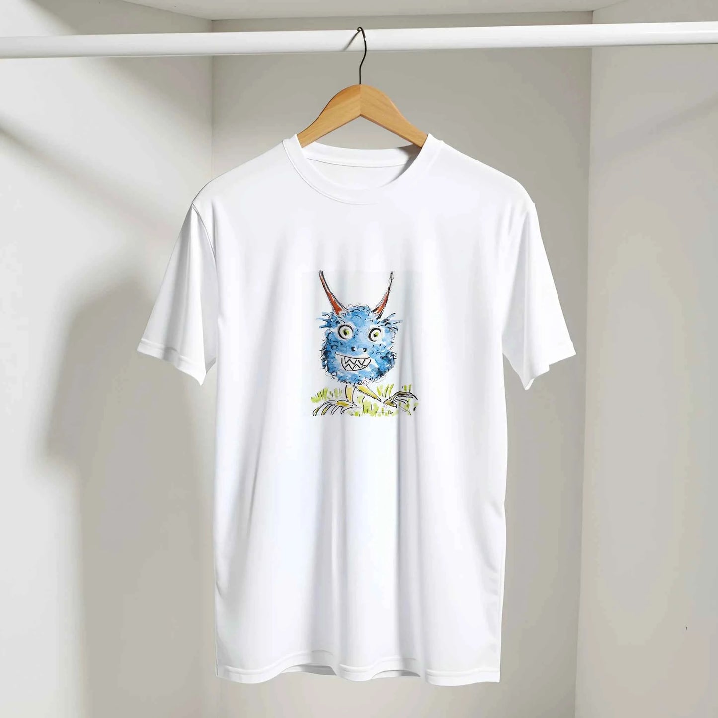 Classic Unisex Crewneck T-shirt with Blue Monster T-Shirt