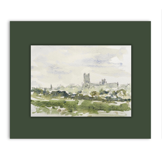 Ely landscape watercolour