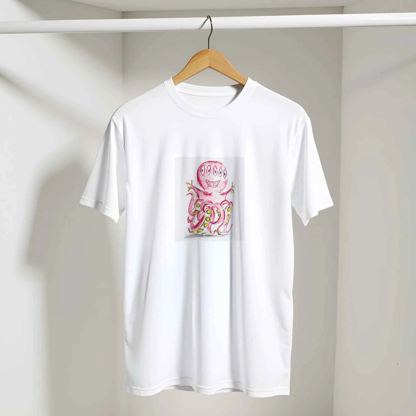 Classic Unisex Crewneck T-shirt with Pink Monster T-Shirt