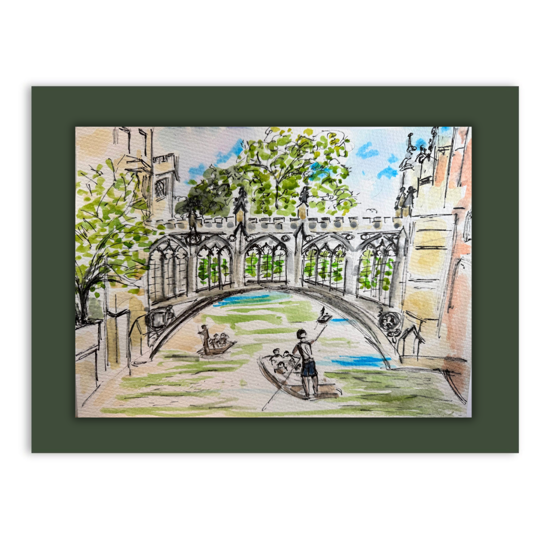 Bridge of Sighs, Cambridge watercolour
