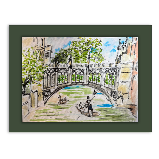 Bridge of Sighs, Cambridge watercolour