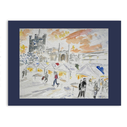 Great St Mary's Market Square, Cambridge watercolour