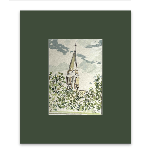 The church of Our Lady, Cambridge watercolour