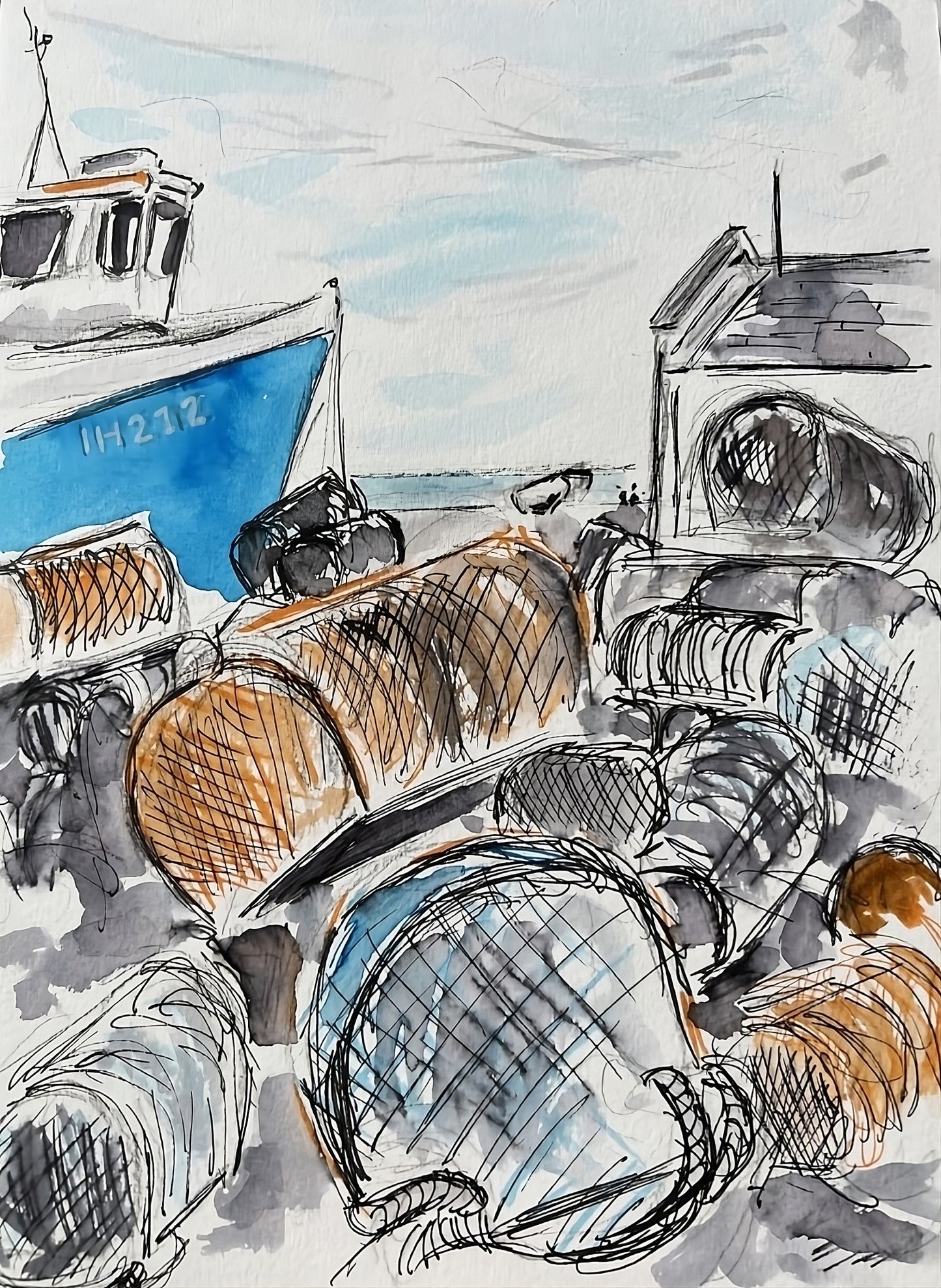 Aldeburgh Sea Trawl - Pocket of Art Watercolour