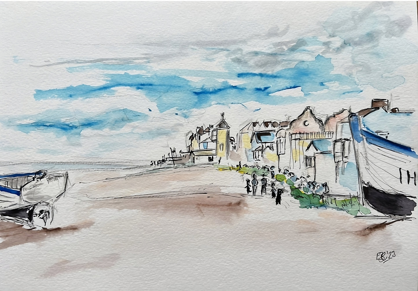 Aldeburgh Sea View - Pocket of Art Watercolour