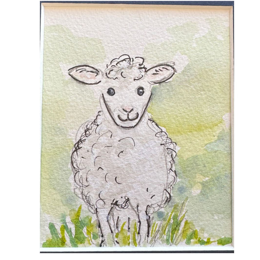 Illustrated Sheep Watercolour