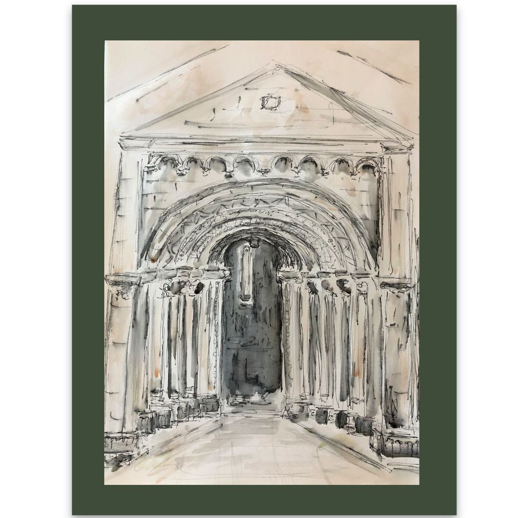 Monastery of Vial de Donas on the Camino watercolour