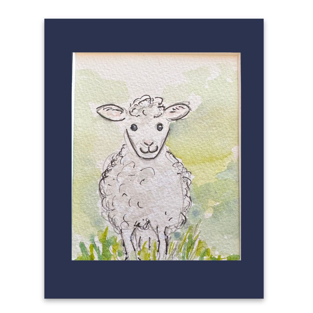 Illustrated Sheep Watercolour