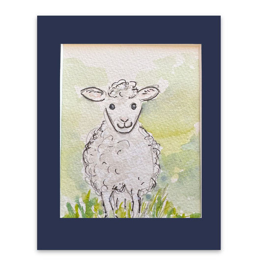 Illustrated Sheep Watercolour
