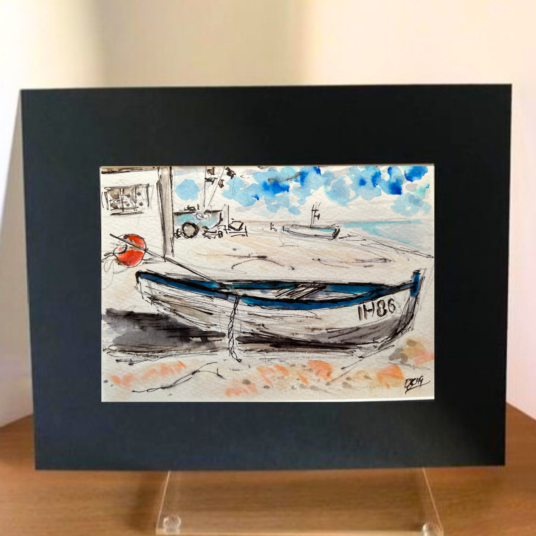 Boat on the shore - Pocket of Art Watercolour