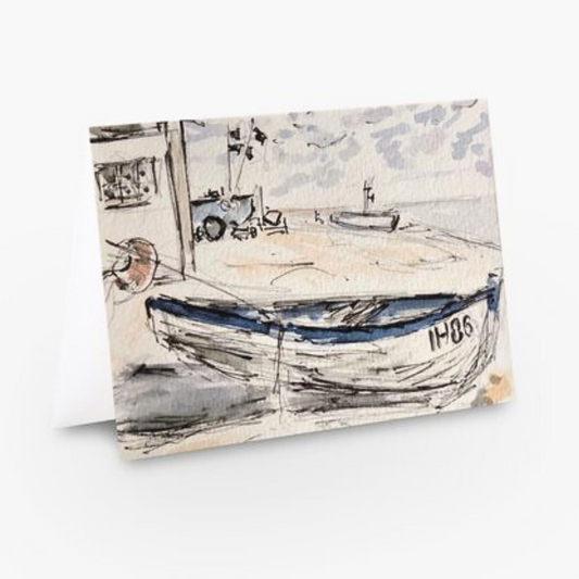 Boat on the shore Greetings Card - Pocket of Art Greetings Card