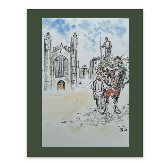 King”s College haymaking watercolour