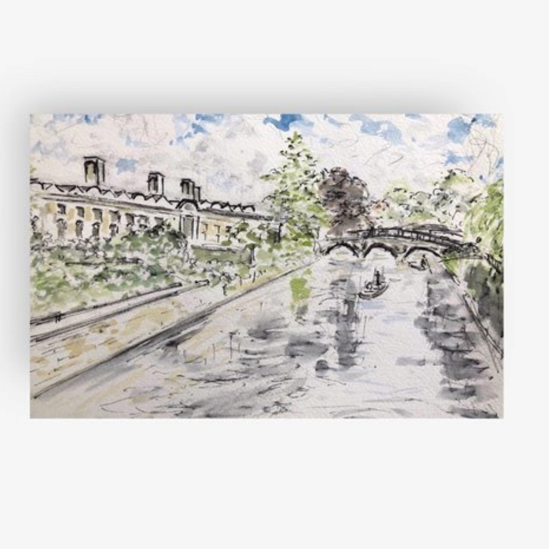 Cambridge River View Postcard - Pocket of Art Greeting & Note Cards