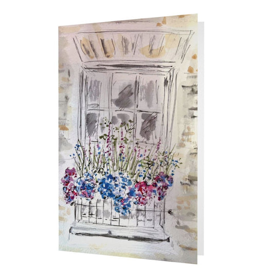 Cambridge window box - Greetings Card - Pocket of Art Greetings Card