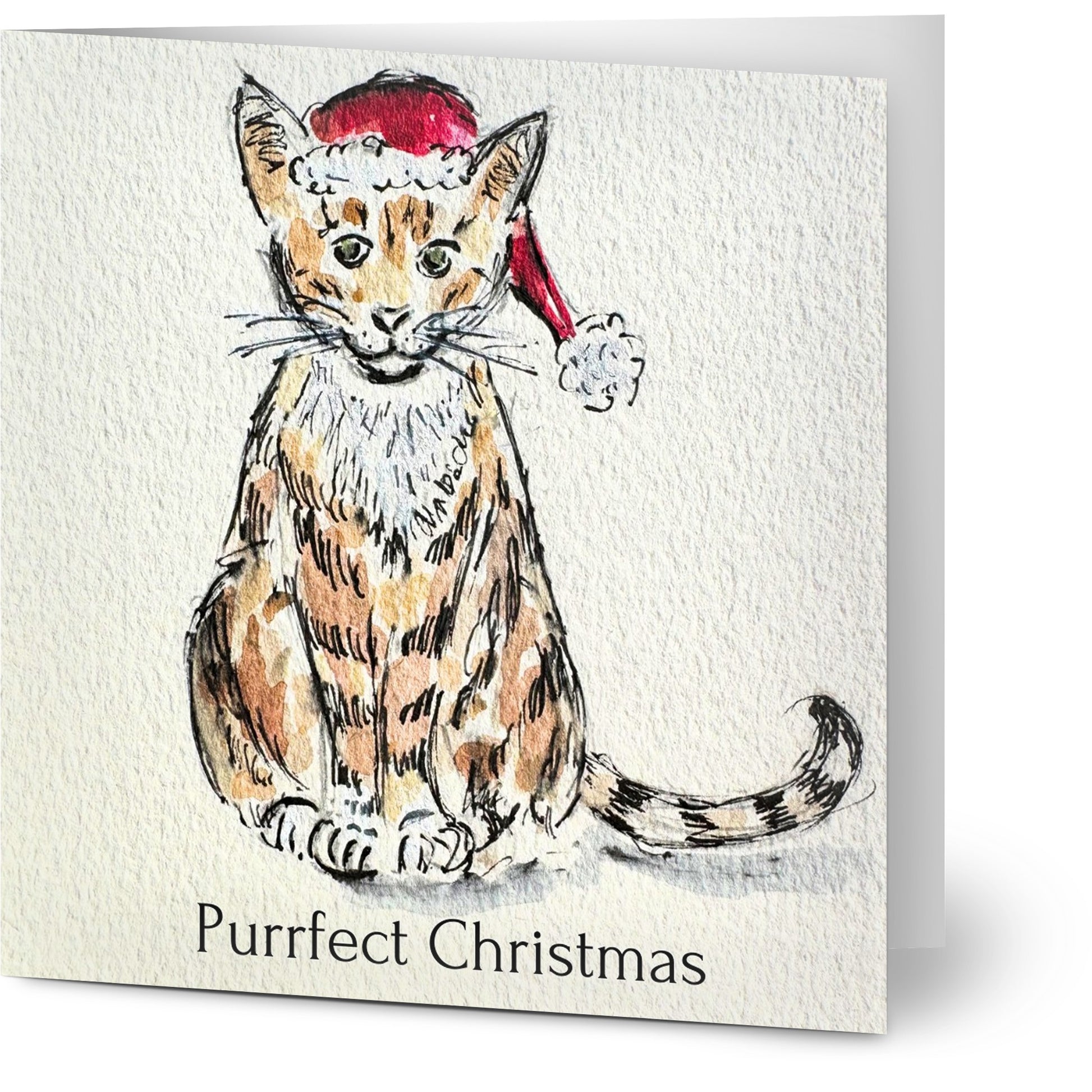 Christmas Cards - Pack of 10 - Purrfect - Pocket of Art Greetings Card