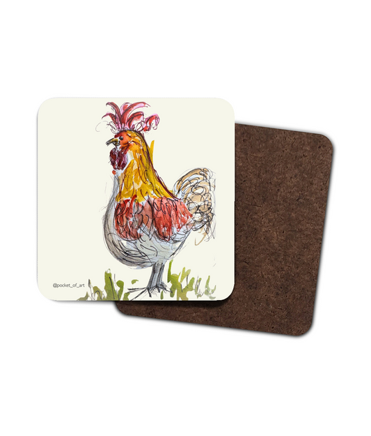 Artistic Coaster Cockerel Pocket of Art