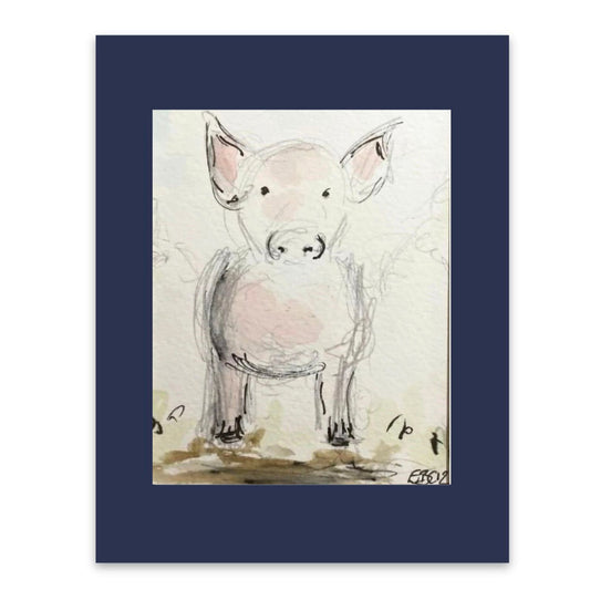 Charming piglet watercolour