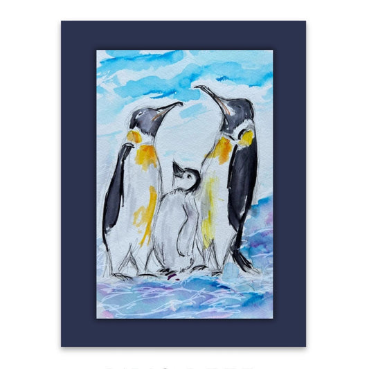 Emperor Penguins watercolour