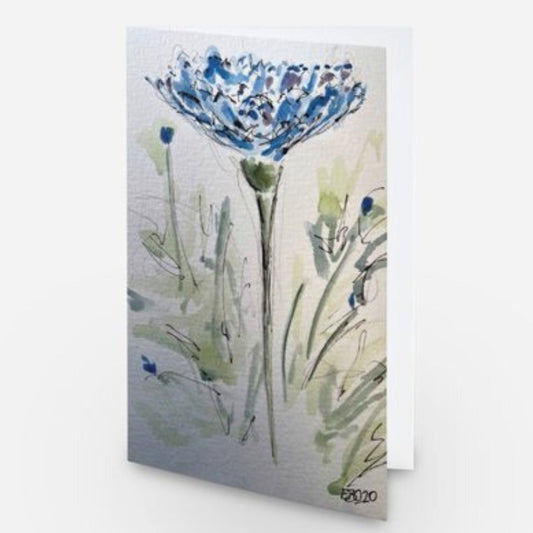 Cornflower Blue Greetings Card - Pocket of Art Greetings Card