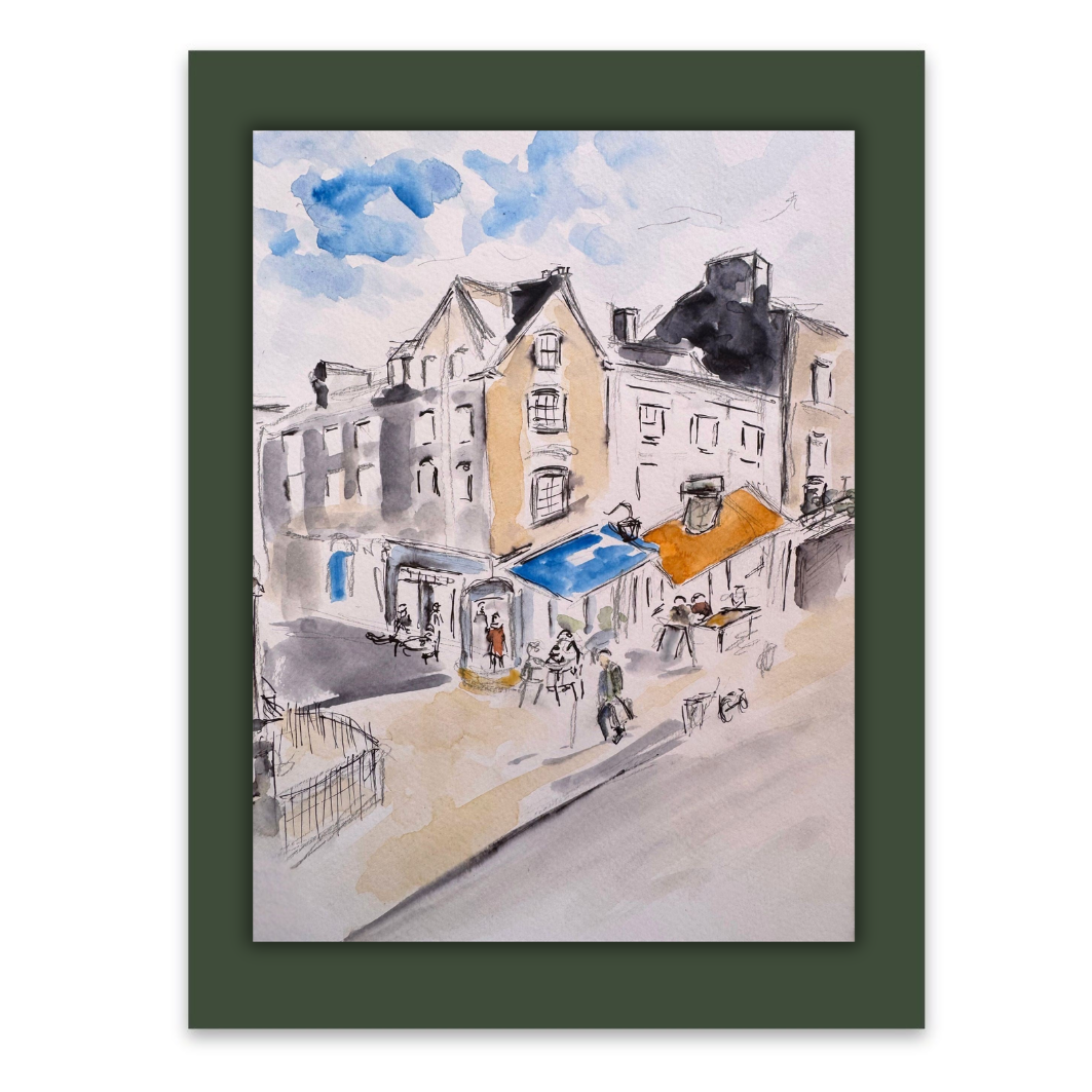 Bridge Street Cafe, Cambridge watercolour