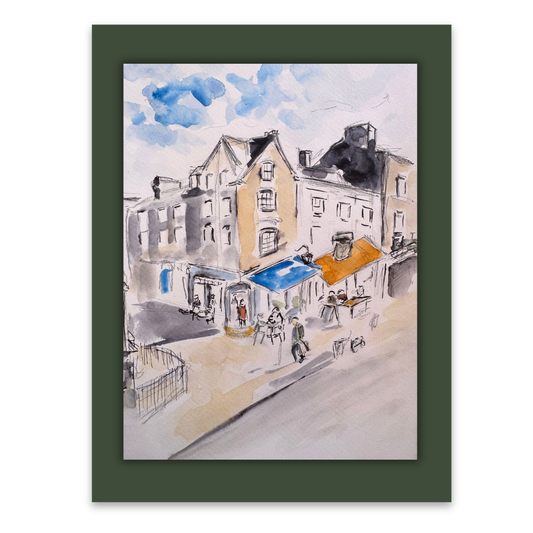 Bridge Street Cafe, Cambridge watercolour